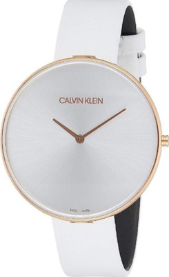 New Swiss Made CALVIN KLEIN Full Moon Quartz Silver Dial Ladies Watch