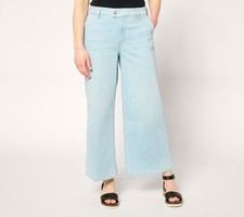 NYDJ High Rise Mona Wide Leg Ankle Trouser Jeans Clear Waters 10 New