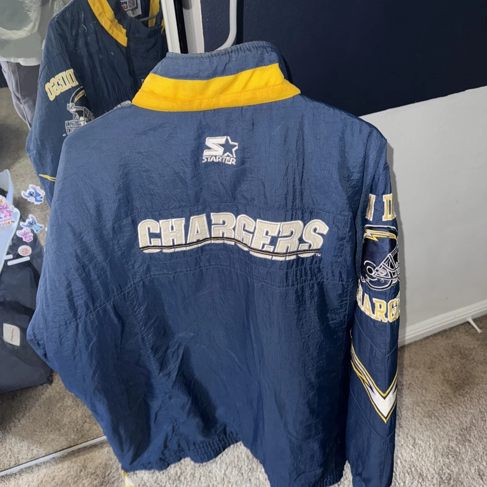Chaqueta acolchada con cremallera completa Starter Pro Line de los San Diego Chargers de colección de los años 90 pernos Foto 3 de 4