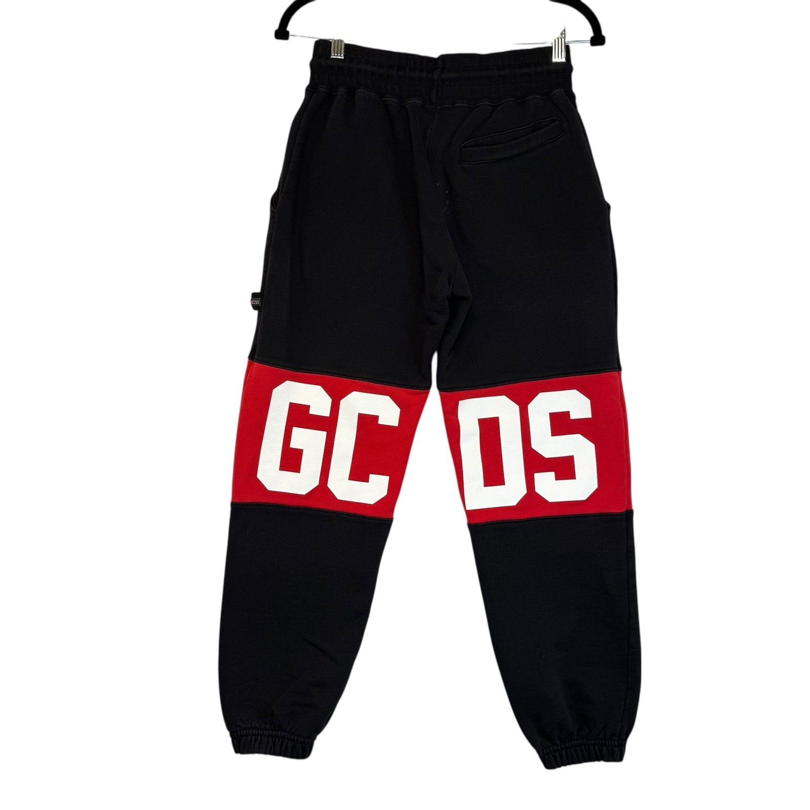 GCDS Black Red Logo Block Track Pants Sweatpants Joggers Medium