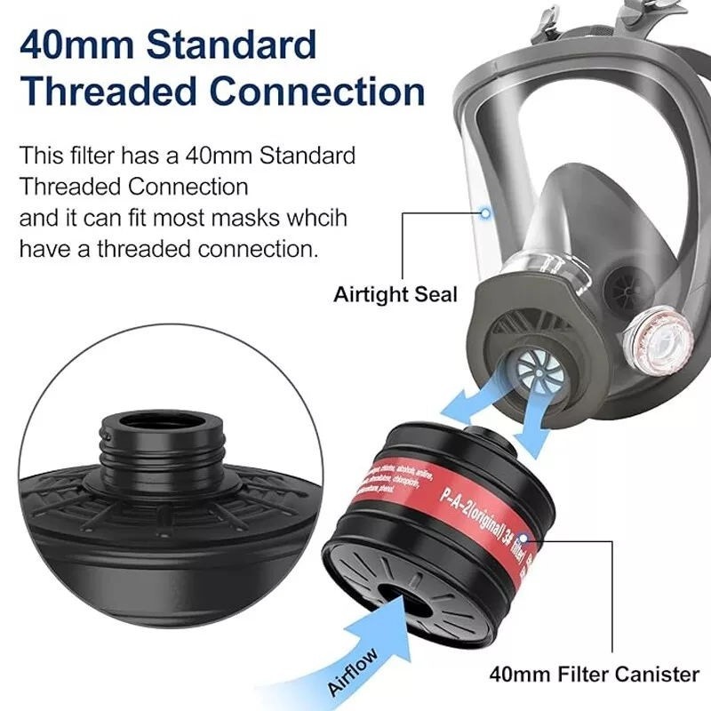 Gas Masks Survival Nuclear and Chemical, Gas Mask 40mm Activated Carbon Filter