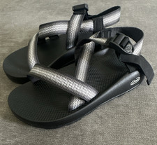 Chaco Women’s Strappy Sandals Gray/Black Adjustable Ankle Strap Buckle 10W
