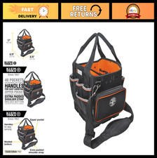 40 Pocket Tool Bag with Shoulder Strap - Durable Storage Organizer, Orange Inter