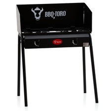 BBQ-Toro Gas Grilltisch mit Windschutz | Gusseisen Gaskocher 2 Brenner …