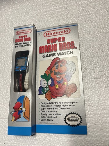 Nuevo En Caja De Colección Raro NELSONIC 1989 Nintendo Super Mario Brothers Juego Reloj - Imagen 2 de 9