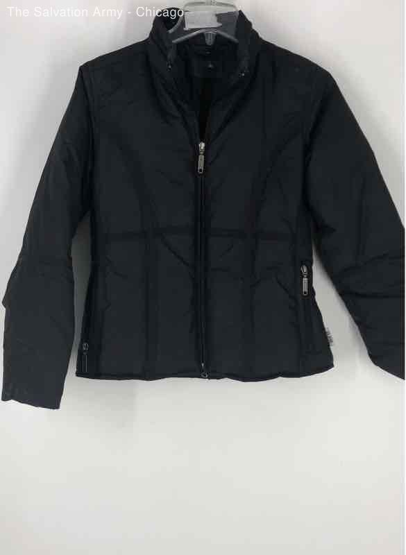 Class Womens Black Long Sleeve Pockets Full-Zip Puffer Jacket Size Small