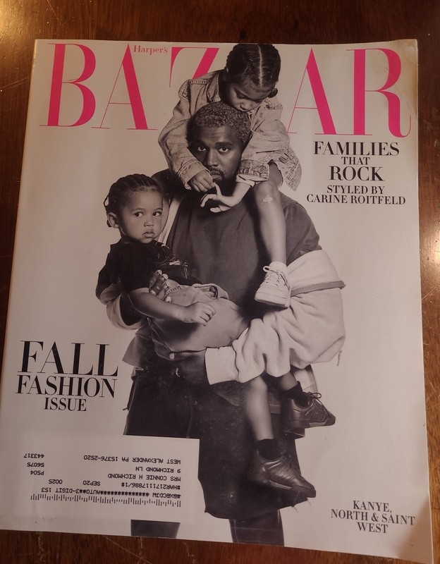 Harper's Bazaar Magazine Kanye West "Fathers That Rock " September 2018 Fall