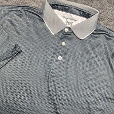 Hickey Freeman Mens Performance Golf Polo Shirt Star Geometric Print Large