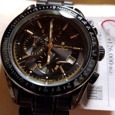 Orologio cronografo uomo nero completo con cronografo centrale modello raro dal Giappone