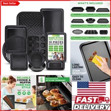 Professional-Grade 10-Piece Non-Stick Baking Set with Versatile Sizes  Shapes