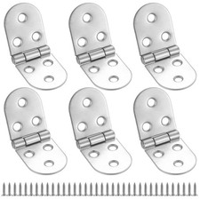 6 Pcs 180 Degree Flip Hinges, Top 8*3*0.17cm-6pcs, Silvery