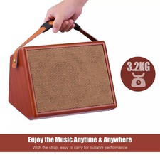 25W Portable Acoustic Guitar Amplifier Rechargeable Amp Wireless BT Speaker KWPM