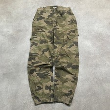 Garage Cargo Trousers Mens Medium Camo Relaxed Fit Military Pants, Green