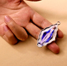 VIRGIN MARY RELIGIOUS PRAY CATHOLIC Pendant On 20" 925 Sterling Silver Necklace