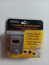 Springfield NOAA 7 Channel Emergency Weather Radio with LED Flashlight BRAND NEW
