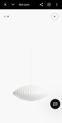 Herman Miller Nelson Saucer Bubble Lamp Medium Pendant, White, Mid