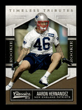 2010 Panini Classics Football Aaron Hernandez #101 Timeless Tributes RC Gold /50