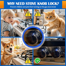 6-Pack Stove Knob Covers for Child Safety, Gas Stove Knob Locks, Baby proofi...