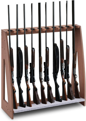 Indoor Gun Racks, Floor Standing Rifle Rack Wooden Freestanding Vertical Shotgun
