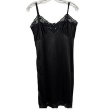Vintage Elegant Black Lace Slip Dress