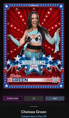 Chelsea Green WWE Topps Slam Digital Independence Day 26 Motion Super Rare