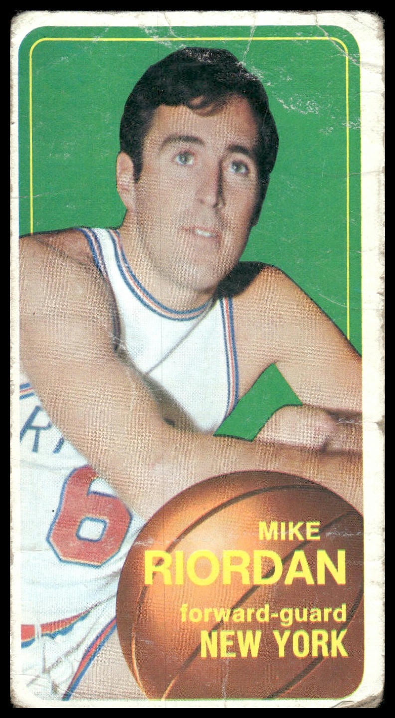 Mike Riordan RC 1970-71 Topps #26 New York Knicks