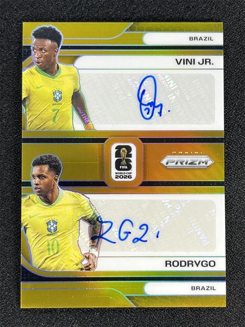 3/3 ! 2026 Prizm FIFA World Cup Vini Jr. Vinicius Junior/Rodrygo Gold Dual Auto