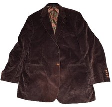 Vintage Ralph Lauren Blazer Men's 46L Brown Corduroy Paisley Lined Pockets