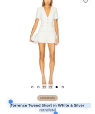 Torrence Tweed Short in White & Silver retrofete in XS in it’s original packag