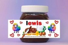 LGBTQ+ Pride Sheep Personalised Spoof Nutella Label/Sticker Birthday