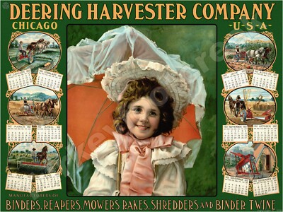 Deering Harvester Company Metal Sign 3 Sizes to Choose From