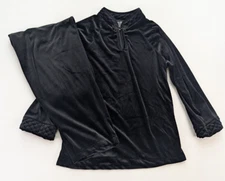 Cinema Etoile Women's Velour Loungewear Set Top Pants Size L Black