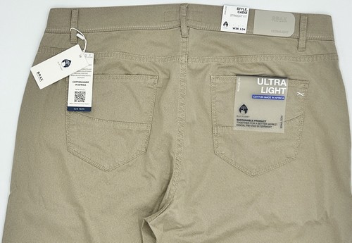 Pantalones de mezclilla Brax Chino estilo Cádiz calce recto ultraligeros flexibles beige marrón 36/34 - Imagen 4 de 7