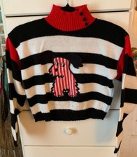  VINTAGE 1980s Children's Girls' Sweater - Scottie Dog