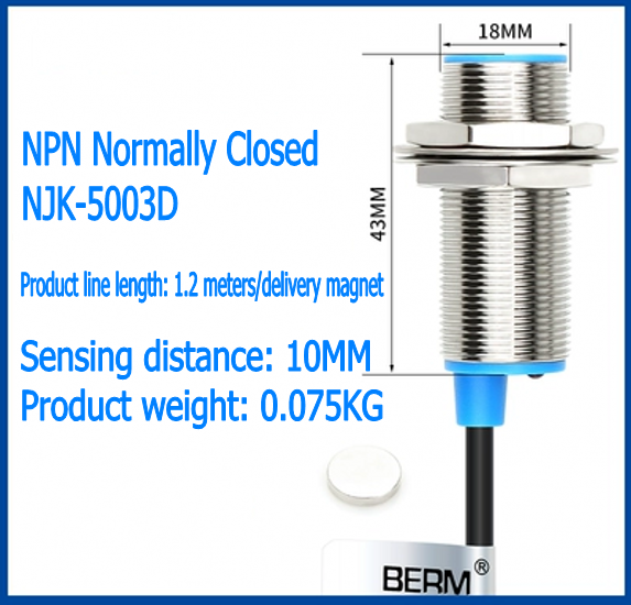 Hall Effect Sensor Proximity Switch NPN 3‑wires Normally Open Closed ...
