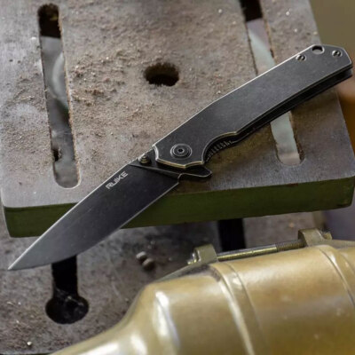 Ruike P801-SB Folding Knife Frame Lock Black 14C28N Blade Stainless Steel Handle