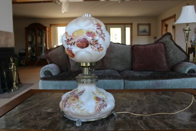 Cambridge RARE Antique Glass Floral Handpainted Chrysanthemum GWTW