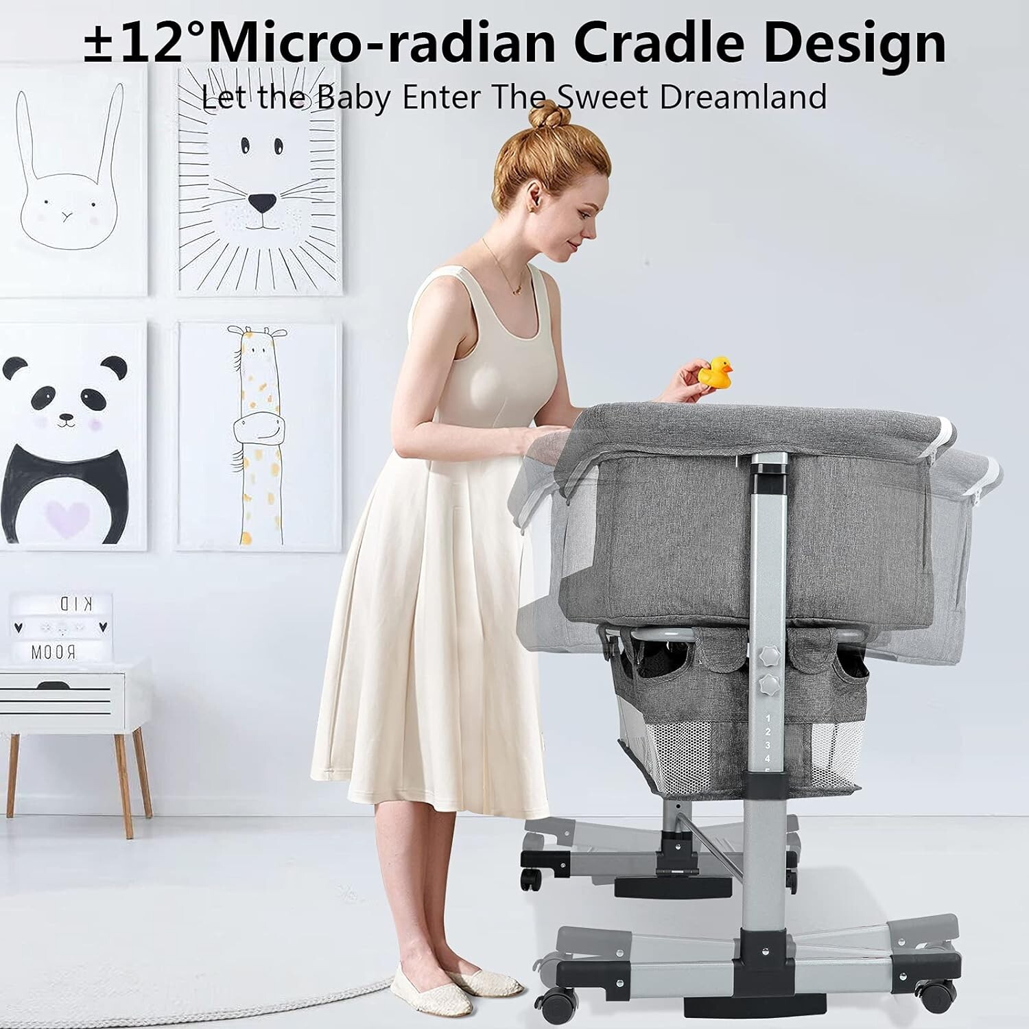 Bellababy Baby Bedside Sleeper, Bedside Crib with Storage