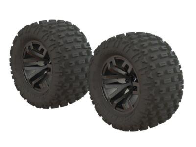 ARRMA Dboots 'Fortress MT' Tire Set Glued Gun Metal (2) ARA550086