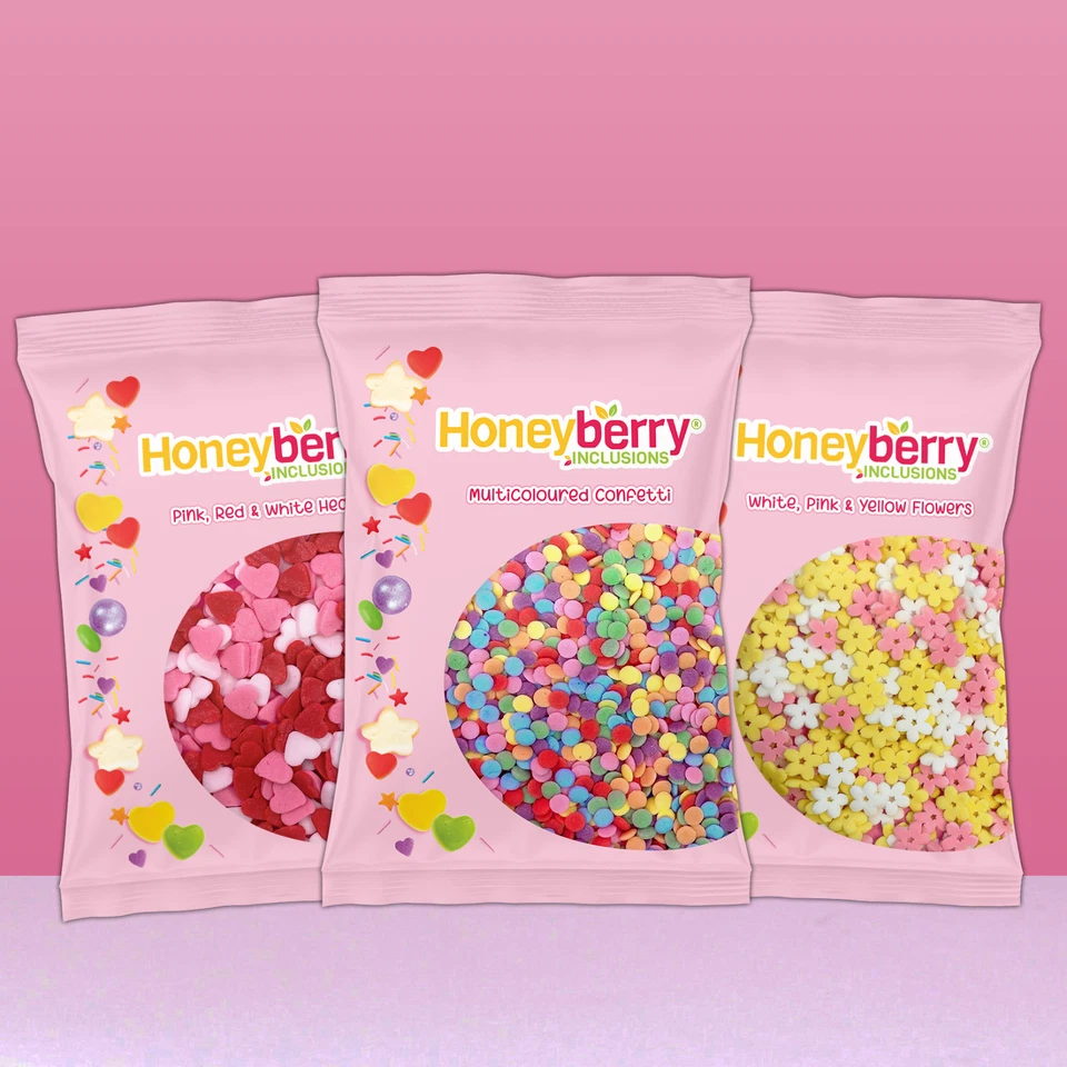 HONEYBERRY INCLUSIONS Edible Sprinkles 55g – Cake, Cupcake, Cookie Decoration Toppers