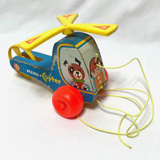 Vintage Fisher Price 1970 Patent Pending Mini Copter 448 Pull Toy Made in USA