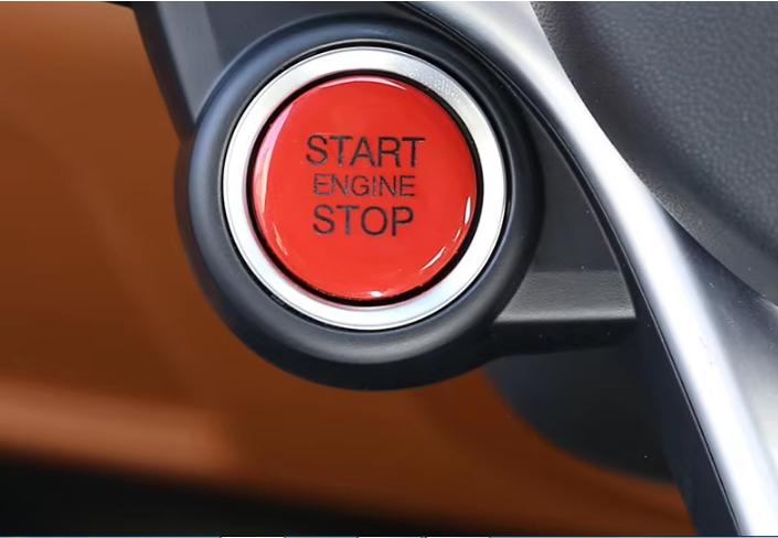 Car Steering Wheel One-button Start Decoration Sticker Cover for Alfa Romeo RED