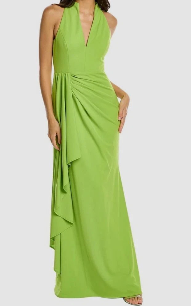 sachin and babi light blue dress Badgley Mischka Gathered Chiffon Midi Dress In Green - 85% Off main image 0