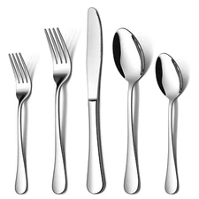 20 Piece Silverware Flatware Cutlery Set Stainless Steel Utensils Service for...