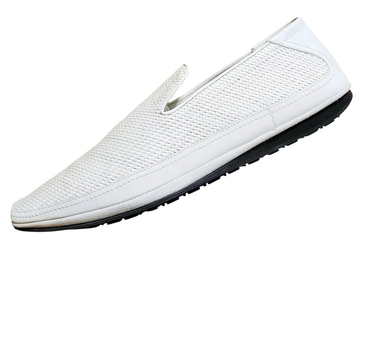 Vintage Versace Istante White Driving Loafers 43 $849.00 !! VERSACE MEN ICONIC WHITE PEBBLED LEATHER LOAFERS  main image 2