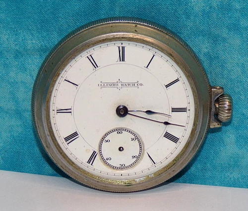 Antique Illinois Watch Co 11J Hunting 18s Emperor Case Pocket Watch Parts Repair
