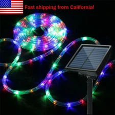 LED Solar Rope Lights String Outdoor Christmas Garden Fence Patio Decor Hanging