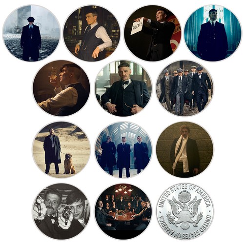12pcs Peaky Blinders Shelby Silver Coins Set Cillian Murphy Commemorative Medal - Picture 16 of 16