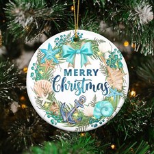 Ocean Beach Themed Christmas Ornament - Beach Decor Christmas Gifts Decoration