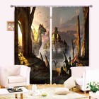 Bold Dinosaur Light 3D Curtain Blockout Photo Printing Curtains Drape Fabric